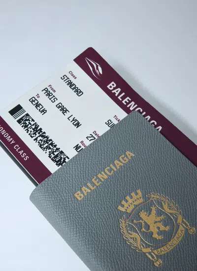 Balenciaga Travel Essentials And Wrist Strap In Gray