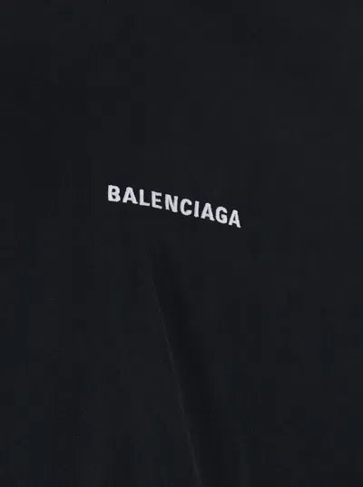 Balenciaga Men Black High Neck Sweatshirt With Logo Lettering On Front And Rear In Tech Fabric Man