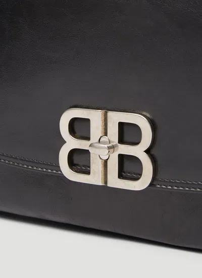 Balenciaga Soft Flap Bag Chain Strap In Black