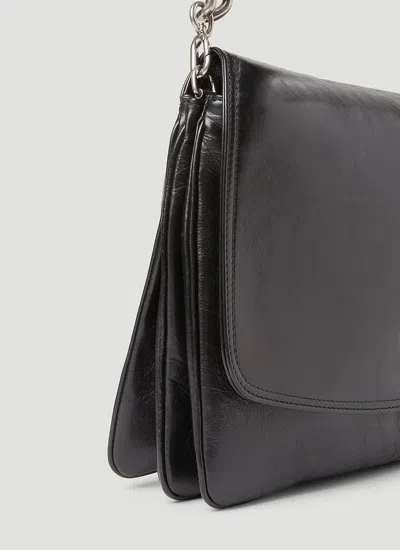 Balenciaga Soft Flap Bag Chain Strap In Black