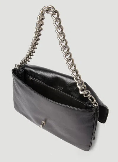 Balenciaga Soft Flap Bag Chain Strap In Black