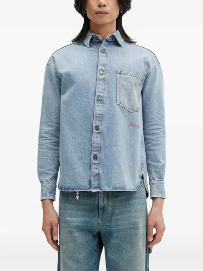 Fiorucci Open-back Denim Shirt In Blue