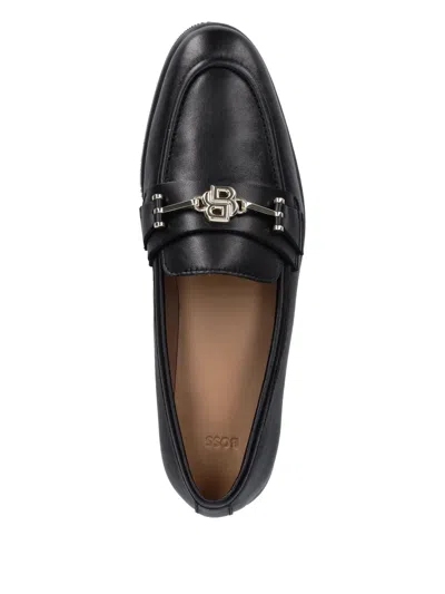 Hugo Boss Logo-plaque Loafers In Black