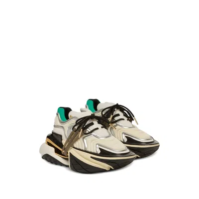 Balmain Unicorn Wave Sneakers In Neoprene In White
