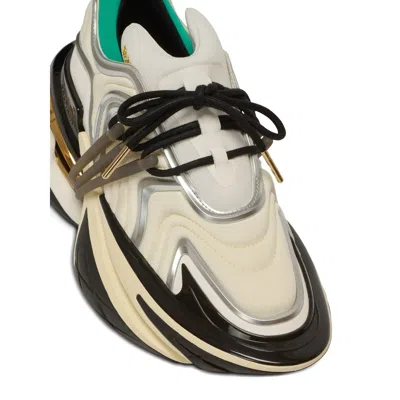 Balmain Unicorn Wave Sneakers In Neoprene In White