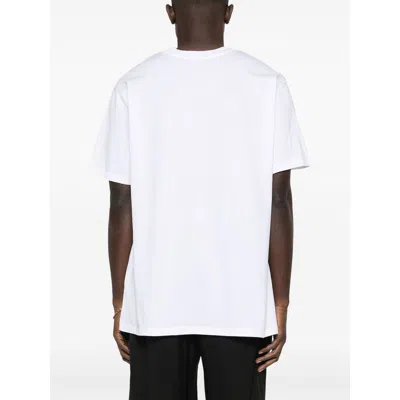 Balmain White Crewneck T-shirt With Contrasting Logo Lettering Print In Cotton In White