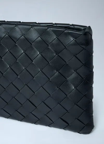 Bottega Veneta Women Small Intrecciato Flat Pouch In Black