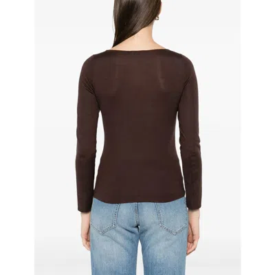Brunello Cucinelli Cashmere Boat-neck Sweater Ribbed Texture In Brown