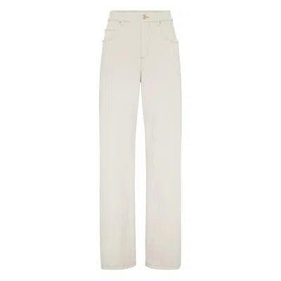 Brunello Cucinelli High-waisted Straight-leg Jeans In White