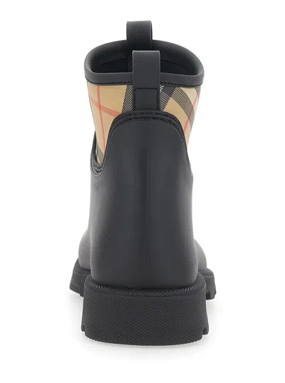 Burberry Marsh Stamp Rubber Ankle Boots In Black