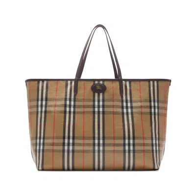 Burberry Beige Highlands Medium Tote Bag In White