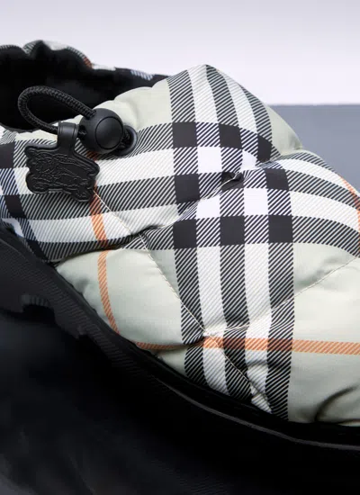 Burberry Pillow' Light Green Polyamide Blend Slippers In White