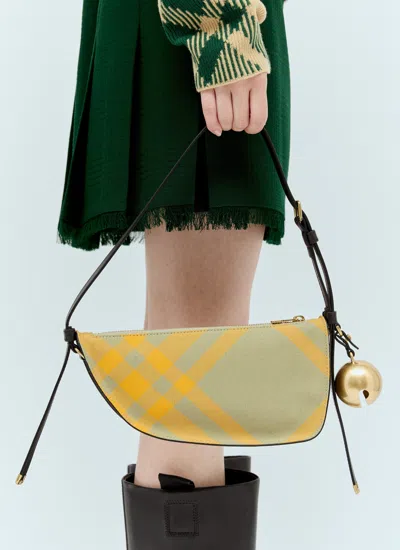 Burberry Shield' Multicolor Wool Blend Bag In Green