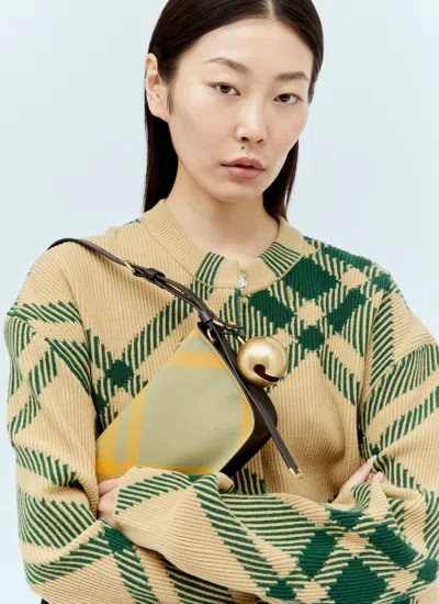 Burberry Shield' Multicolor Wool Blend Bag In Green