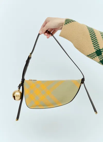 Burberry Shield' Multicolor Wool Blend Bag In Green