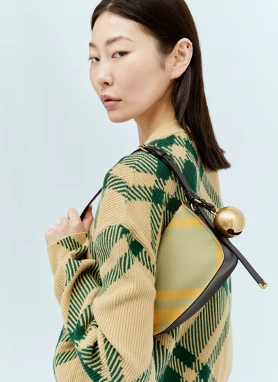 Burberry Shield' Multicolor Wool Blend Bag In Green