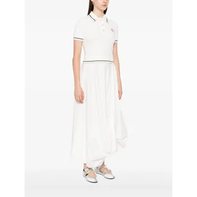 Casablanca Cotton Bouclé Polo Shirt In White