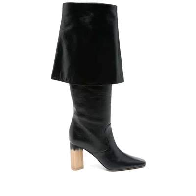 Chloé High Heel Knee-high Square Toe Boot In Multi