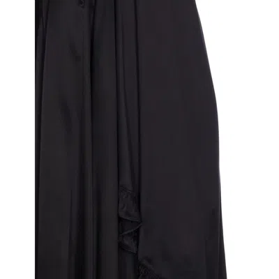 Chloé Pleated Mini Dress In Silk Satin In Black