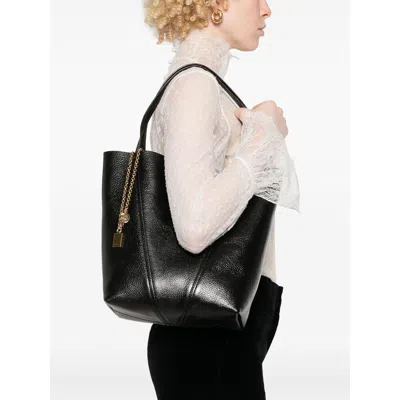Chloé Chloè Spin Small Leather Tote Bag In Black
