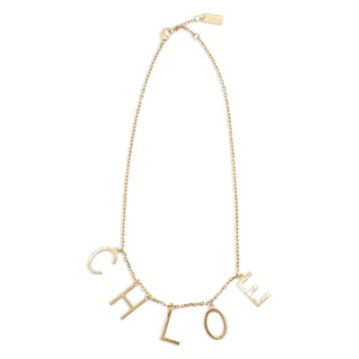 Chloé Chloe Women Gold Metal Chloe Letters Necklace