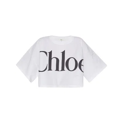 Chloé Oversize Cotton T-shirt In White