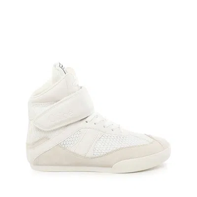Chloé Mesh And Suede Kick High-top Sneakers In White