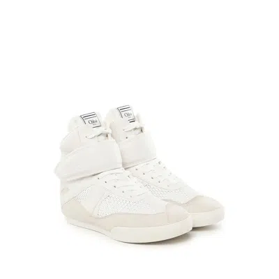 Chloé Mesh And Suede Kick High-top Sneakers In White