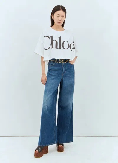 Chloé Oversize Cotton T-shirt In White