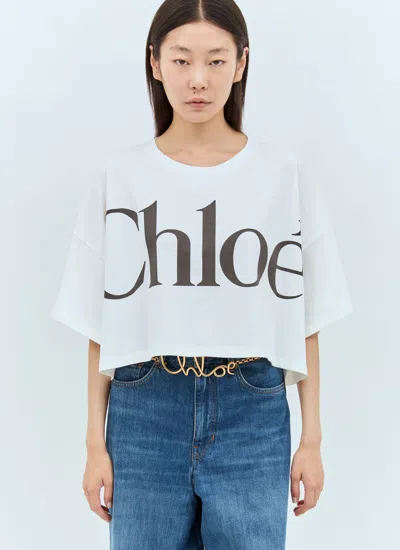 Chloé Oversize Cotton T-shirt In White