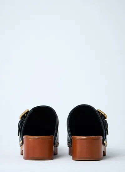 Chloé Chloè Jeannette Leather Clogs In Black