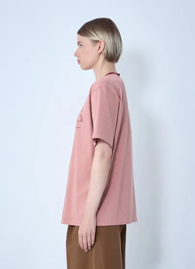 Chloé Pink Cotton T-shirt With Logo In Pink