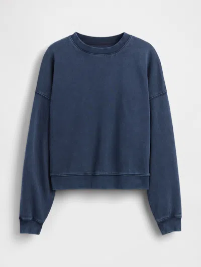 Gap Vintagesoft Wedge Crewneck Sweatshirt In Blue