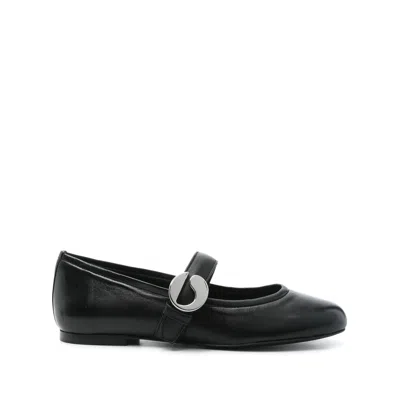 Coperni Leather Ballet Flats In Black