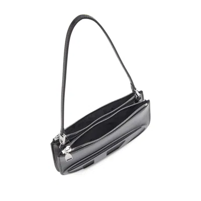 Diesel 1dr 20. Twin Shoulder Bag In Black Leather In Black