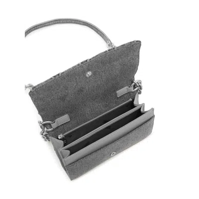 Diesel Quilted Gray Wallet With Chain Strap In Blue