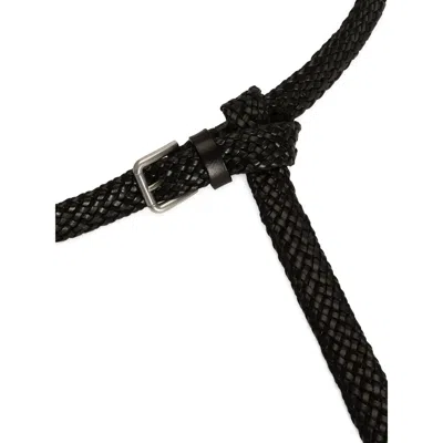 Dolce & Gabbana Black Woven Leather Belt