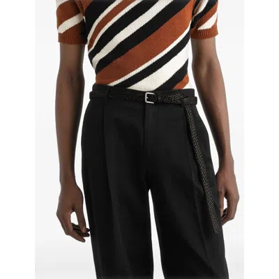 Dolce & Gabbana Black Woven Leather Belt