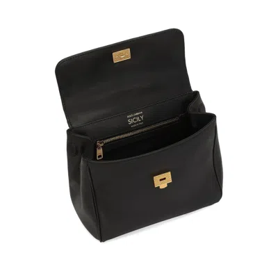 Dolce & Gabbana Dolce&gabbana Shoulder Bag My Sicily In Black Leather In Black