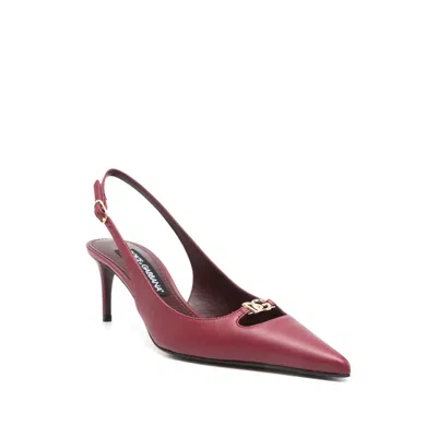 Dolce & Gabbana Scarpe Con Tacco Lollo In Pelle Porpora  Donna In Burgundy