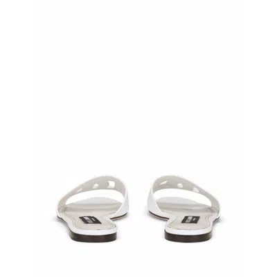 Dolce & Gabbana White Calf Leather Sandals In White