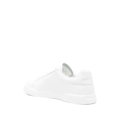Dolce & Gabbana Leather Sneakers In White