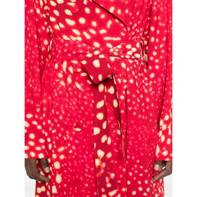 Dries Van Noten Printed Coat In Red