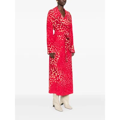 Dries Van Noten Printed Coat In Red