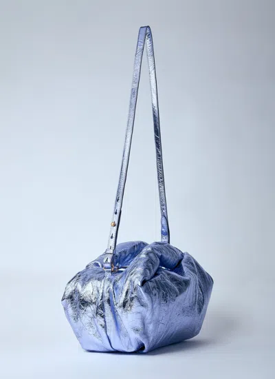 Dries Van Noten Women Metalic Twist Handbag In Blue