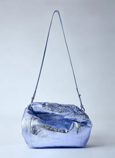 Dries Van Noten Women Metalic Twist Handbag In Blue