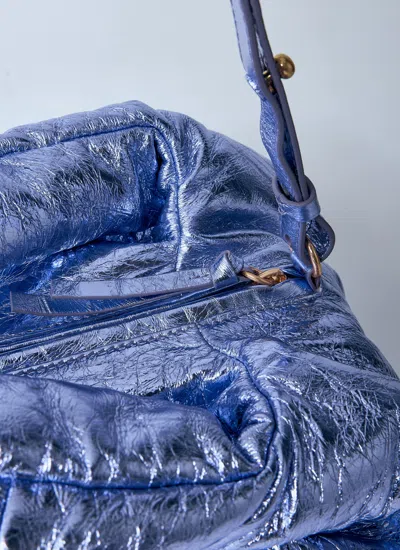 Dries Van Noten Women Metalic Twist Handbag In Blue