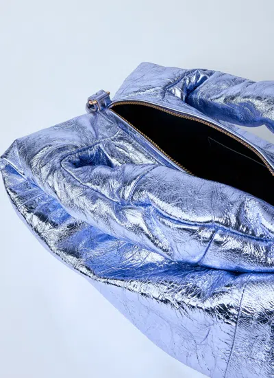 Dries Van Noten Women Metalic Twist Handbag In Blue