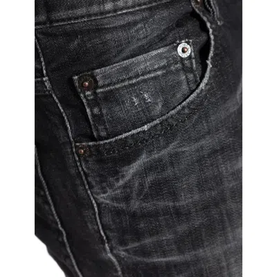 Dsquared2 Classic Black Cotton Jeans With Whiskering Effect In Black