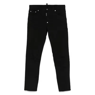 Dsquared2 Slim-fit Black Denim Pants In Black